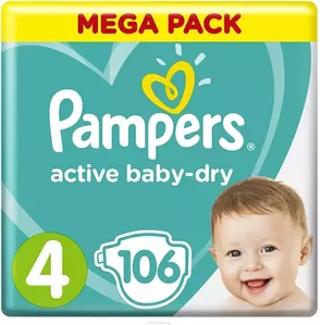 Подгузники Pampers Active Baby-Dry 4 Maxi (9-14 кг) 106 шт фото