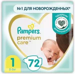 Подгузники Pampers Premium Care 1 Newborn (72 шт) фото