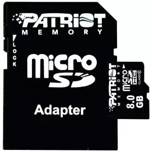 Карта памяти Patriot microSDHC 8Gb (PSF8GMCSDHC10) фото