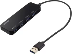 USB-хаб Perfeo 4 Port PF-H047 (черный) фото