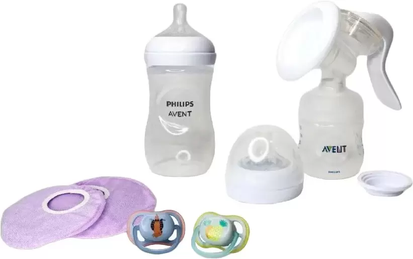 Ручной молокоотсос Philips Avent Natural Comfort с бутылочкой для кормления SCD255/05 фото