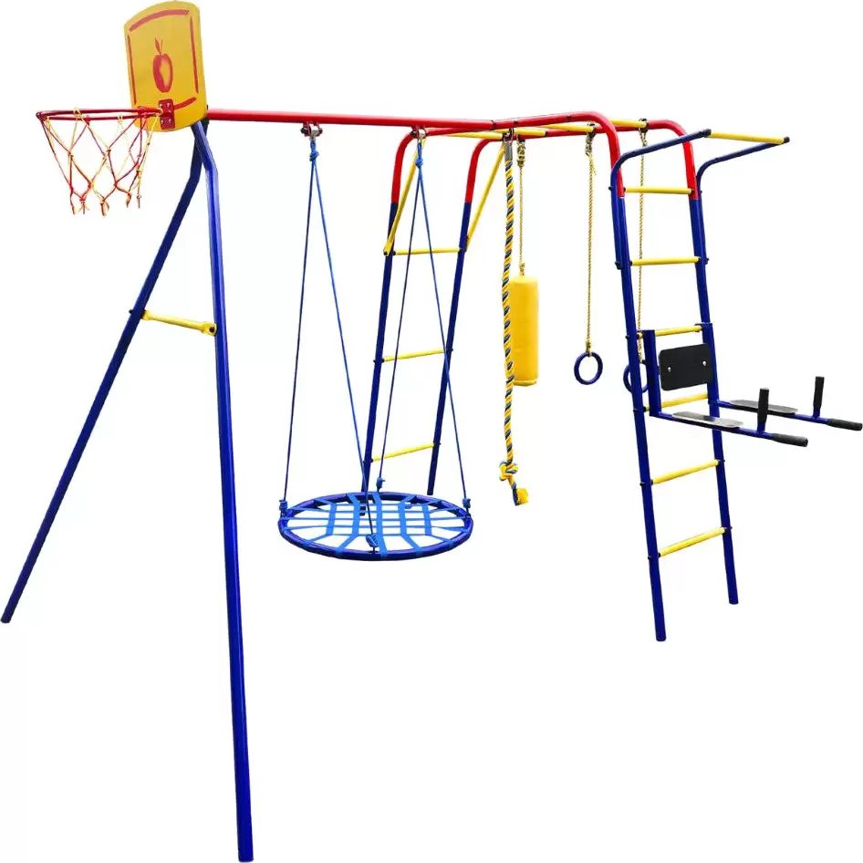 Детский спортивный комплекс Пионер дачный Юла МАКСИ + качели гнездо 80 см Детский спортивный комплекс Пионер дачный Юла МАКСИ + качели гнездо 80 см фото