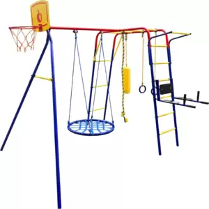 Детский спортивный комплекс Пионер дачный Юла МАКСИ + качели гнездо 80 см фото