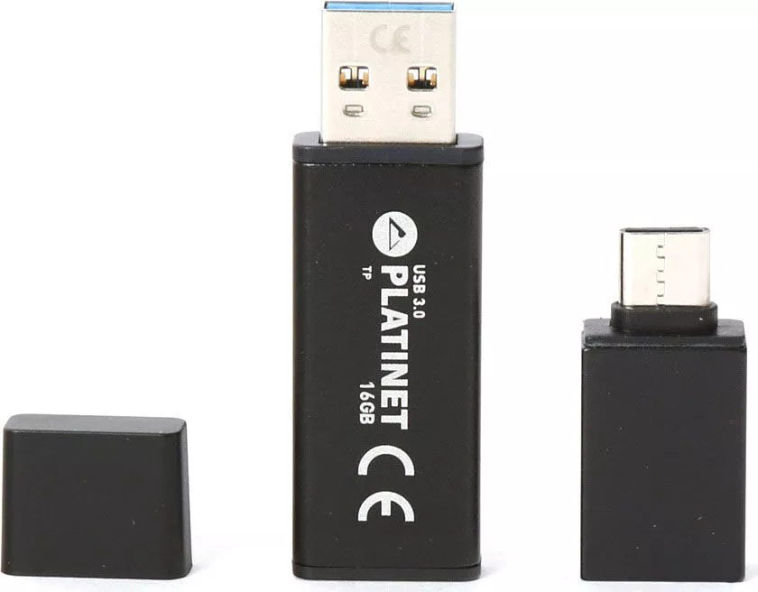 Platinet X-Depo USB 3.0 + Type-C Adapter 16GB (черный)