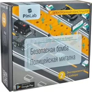 Конструктор PinLab Электроника на бумаге 204 Безопасная бомба, Полицейская мигалка фото