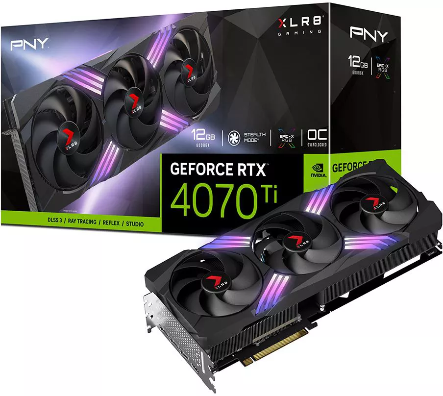 Видеокарта PNY GeForce RTX 4070 Ti 12GB XLR8 Gaming Verto Triple Fan VCG4070T12TFXXPB1 фото 9