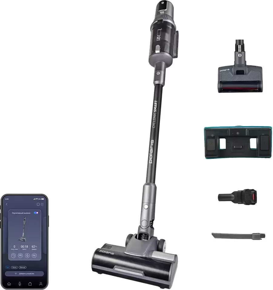 Polaris PVCS 8200 Handstick Duo Pro Wi-Fi IQ Home (серый)