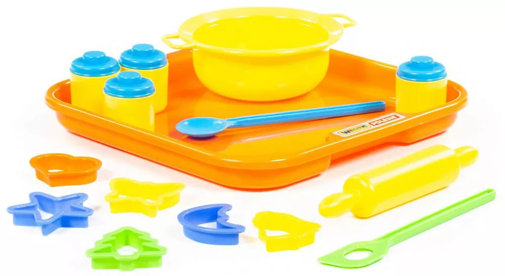 Игровой набор Полесье 40749 Набор детской посуды для выпечки №1 с подносом фото