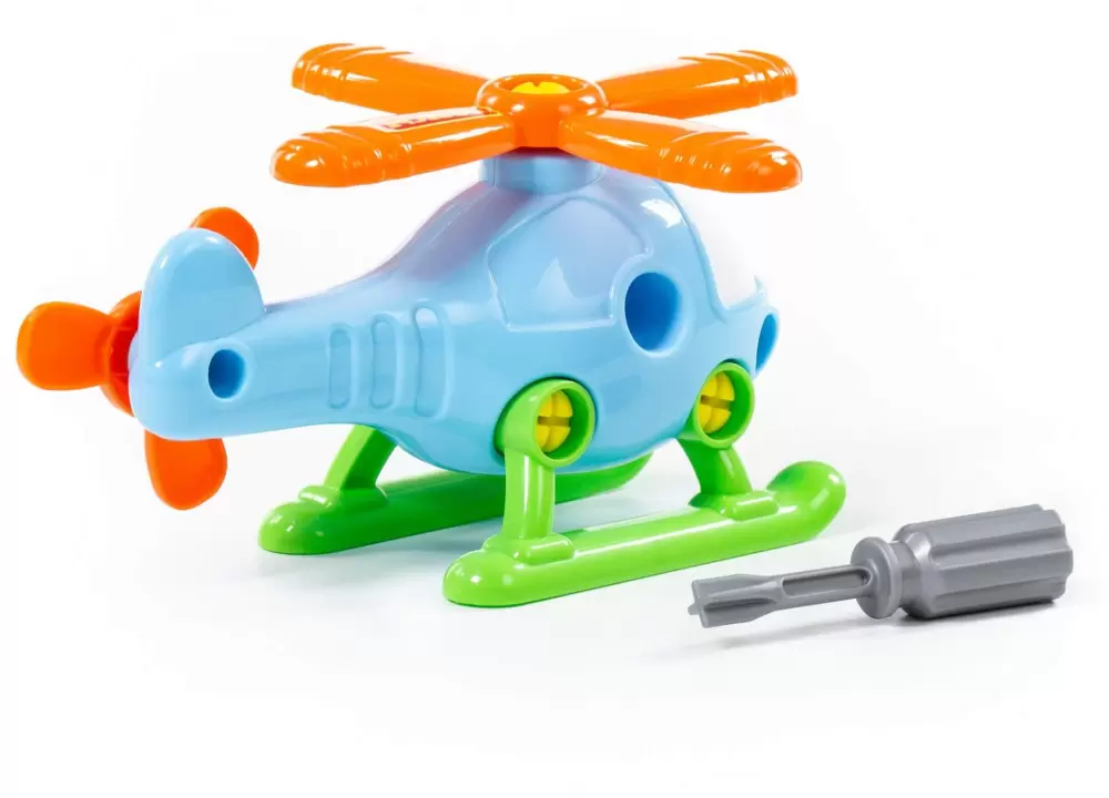 Конструктор Полесье 78223 Вертолет (голубой) фото