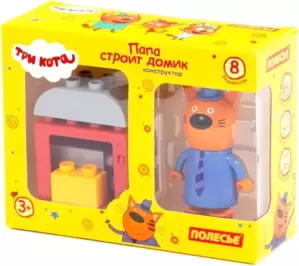 Конструктор Полесье Макси. Три кота. Папа строит домик / 67392
