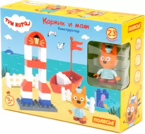 Конструктор Полесье Макси Три кота. Коржик и маяк / 77247 фото