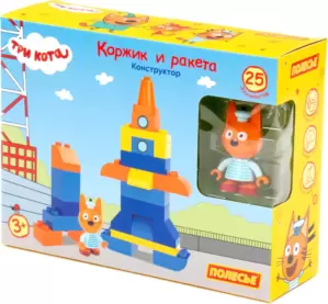 Конструктор Полесье Макси Три кота. Коржик и ракета / 77223 фото