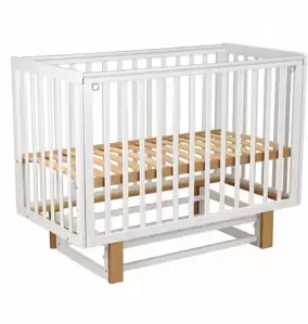 Детская кроватка Polini Kids Simple 341 с маятником 0003167-26 (белый дуб кафт золотистый)