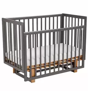Детская кроватка Polini Kids Simple 341 с маятником (графит/дуб крафт золотой) фото