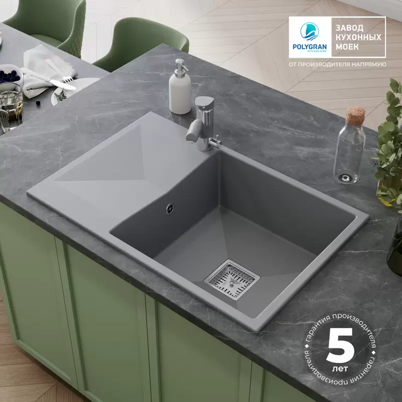Кухонная мойка Polygran Blade 760 (серый) фото