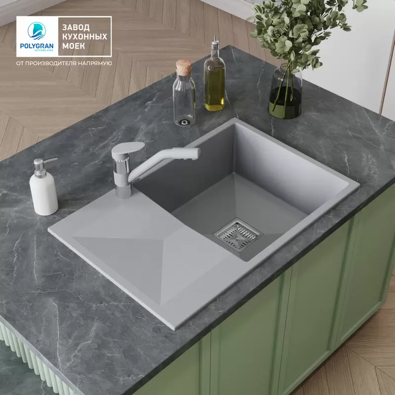 Кухонная мойка Polygran Blade 760 (серый) фото