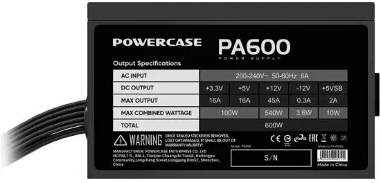 Блок питания Powercase PA600 фото
