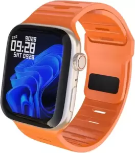 Умные часы Profit WS-GS38 Pro (серебристый, с оранжевым силиконовым ремешком) фото