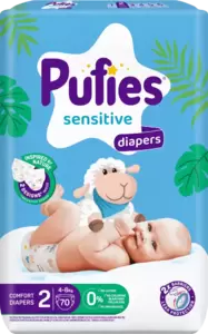 Подгузники детские Pufies Sensitive Mini 4-8 кг (70 шт) фото