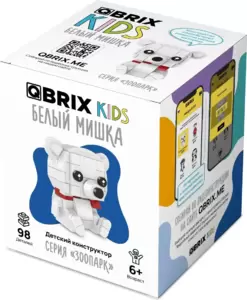 Конструктор QBRIX Kids Зоопарк. Белый мишка 30053 фото