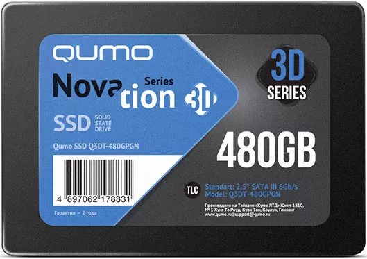 Жесткий диск SSD Qumo Novation 3D TLC (Q3DT-480GAEN) 480Gb фото