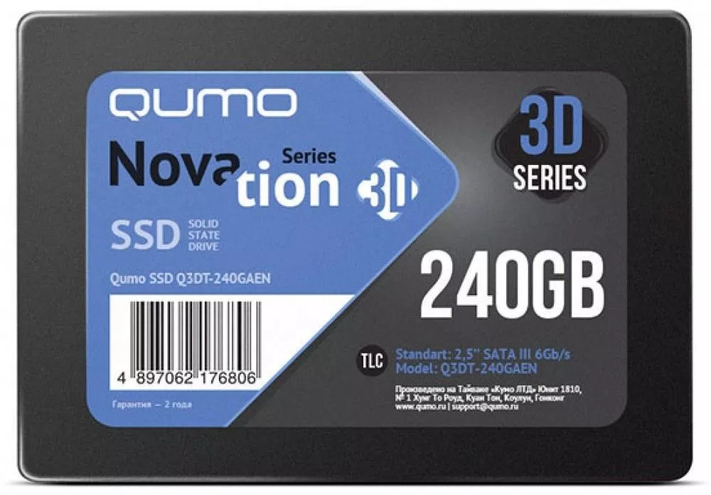 Жесткий диск SSD QUMO Novation 3D TLC 240GB Q3DT-240GSCY фото