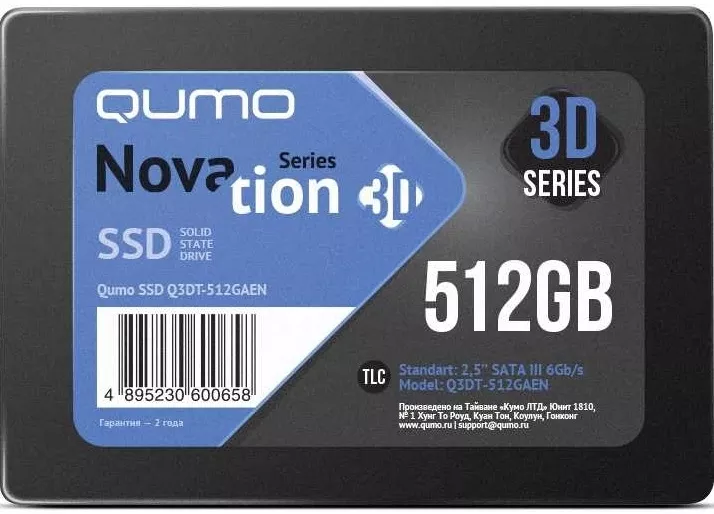 SSD-накопитель Qumo Novation TLC 3D 512Gb Q3DT-512GSKF фото
