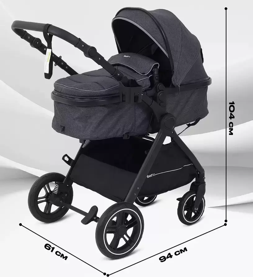 Детская универсальная коляска Rant Basic Roller RA161 (2 в 1, grey) фото