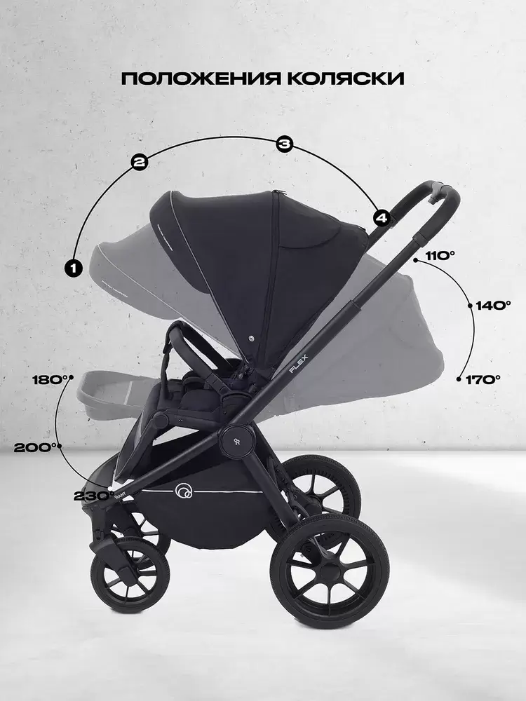 Детская универсальная коляска Rant Flex 2 в 1 RA076 (Black) фото