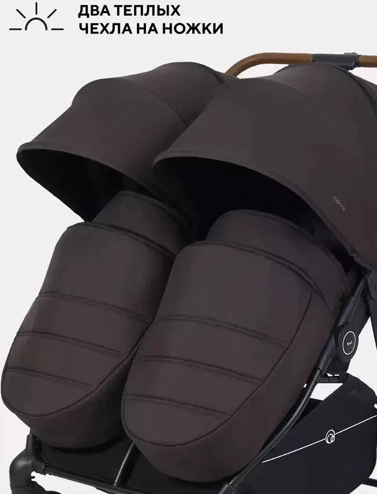 Детская прогулочная коляска Rant Twinny RA151 (Chocolate) фото