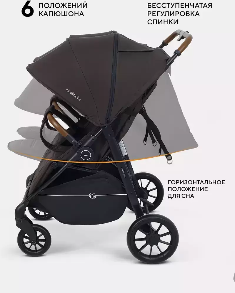 Детская прогулочная коляска Rant Twinny RA151 (Chocolate) фото