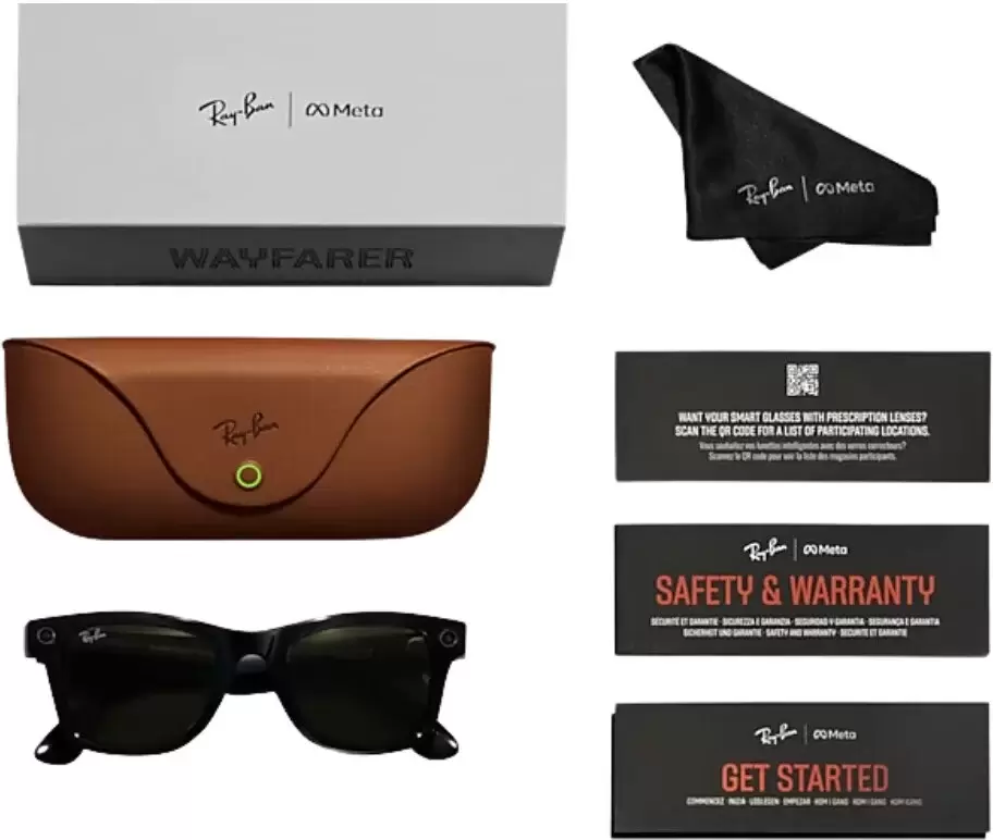 Умные очки Ray-Ban Meta Wayfarer RW4006 (черный матовый/зеленый, прозрачный) фото 2