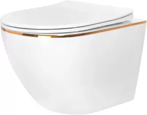 Унитаз Rea Carlo Mini Tornado White Gold Edge C4800 фото