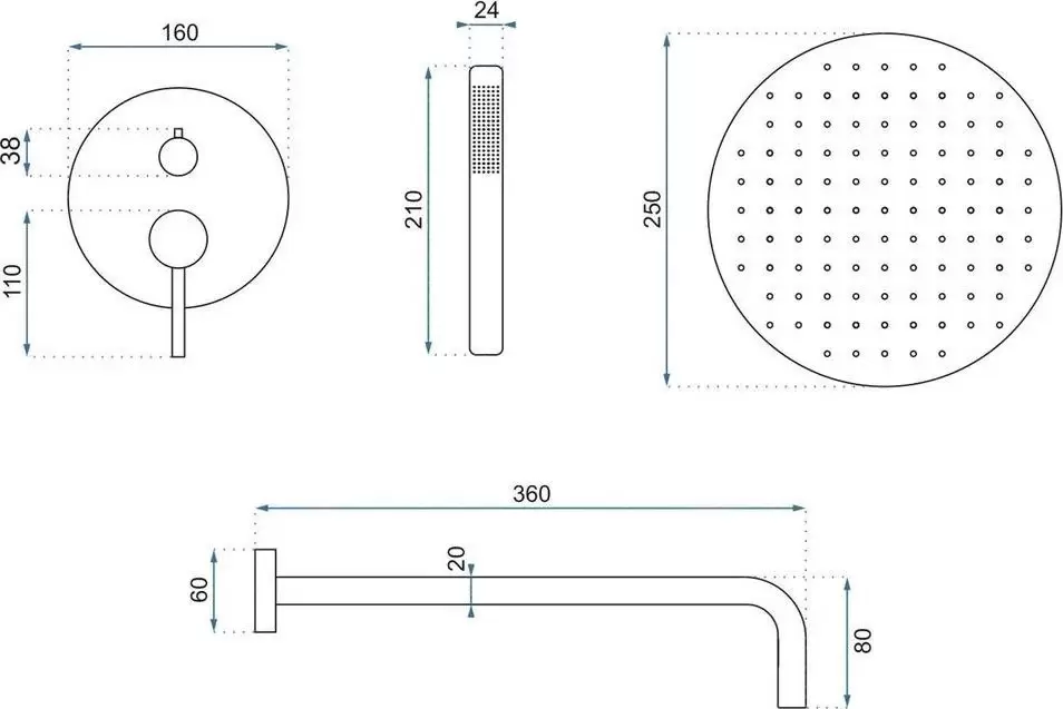 Душевая система Rea Lungo REA-P8958 фото