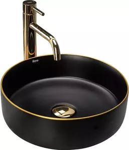 Умывальник Rea Sami Black Matt Gold Edge фото