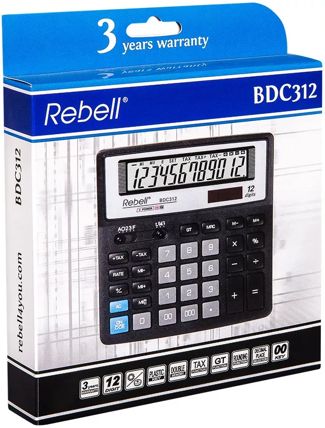 Калькулятор Rebell BDC312 фото 3