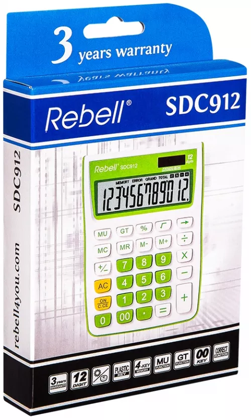 Калькулятор Rebell SDC912 Green фото 3