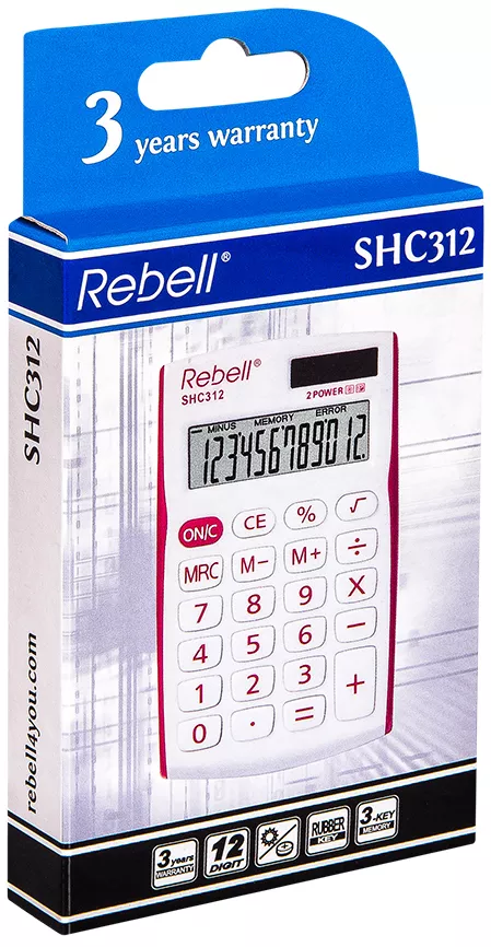 Калькулятор Rebell SHC312 Red фото 3