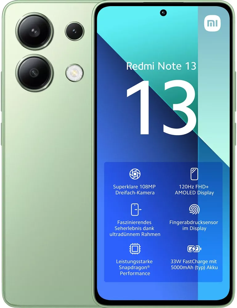 Redmi Note 13 8GB/256GB с NFC международная версия + Redmi Band 8 Active за 10 копеек (мятно-зеленый)