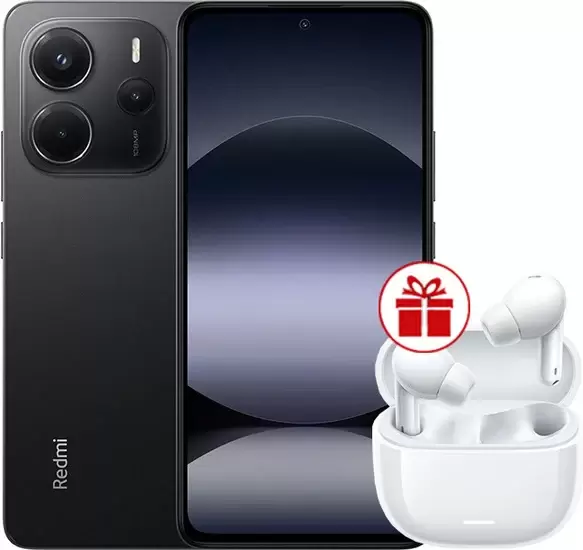 Redmi Note 14 6GB/128GB международная версия (черный) + наушники Xiaomi Redmi Buds 6 Lite (белый)