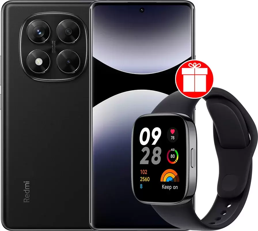 Смартфон Redmi Note 14 Pro 12GB/512GB международная версия (черный) + умные часы Xiaomi Redmi Watch 3 (черный) по акции фото
