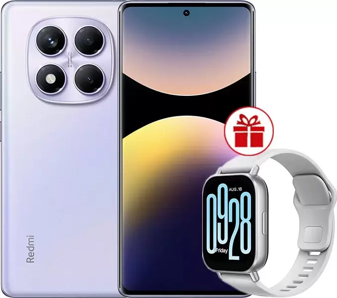 Смартфон Redmi Note 14 Pro 12GB/512GB международная версия (фиолетовый) + умные часы Xiaomi Redmi Watch 5 Active (серебристый) по акции фото
