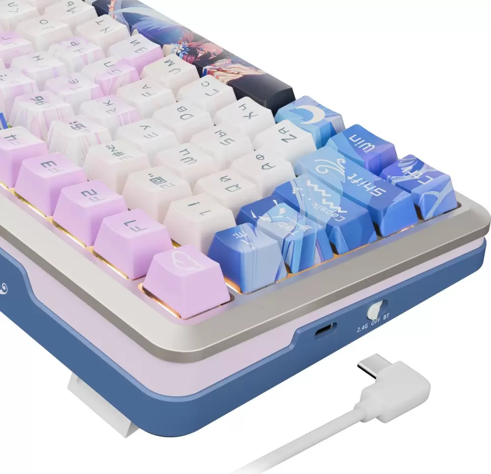 Клавиатура Redragon Flekact Pro (белый/сиреневый/синий) фото