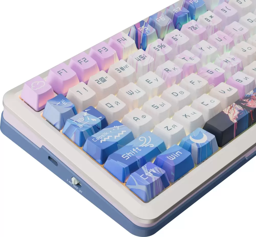 Клавиатура Redragon Flekact Pro (белый/сиреневый/синий) фото