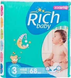 Подгузники Rich Baby Midi 3 (68шт) фото