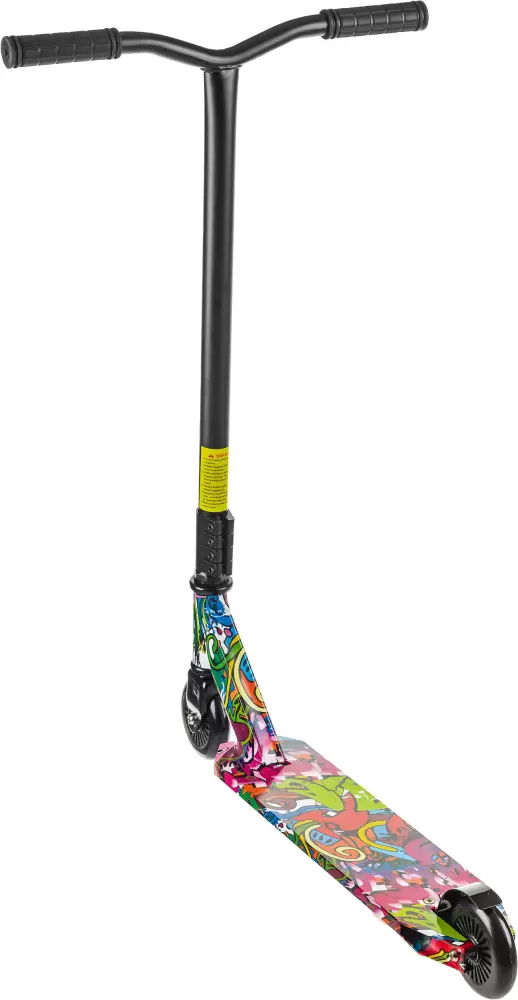 Трюковый самокат Ricos Blaze JL-301P (черный/граффити фиолетовый) фото