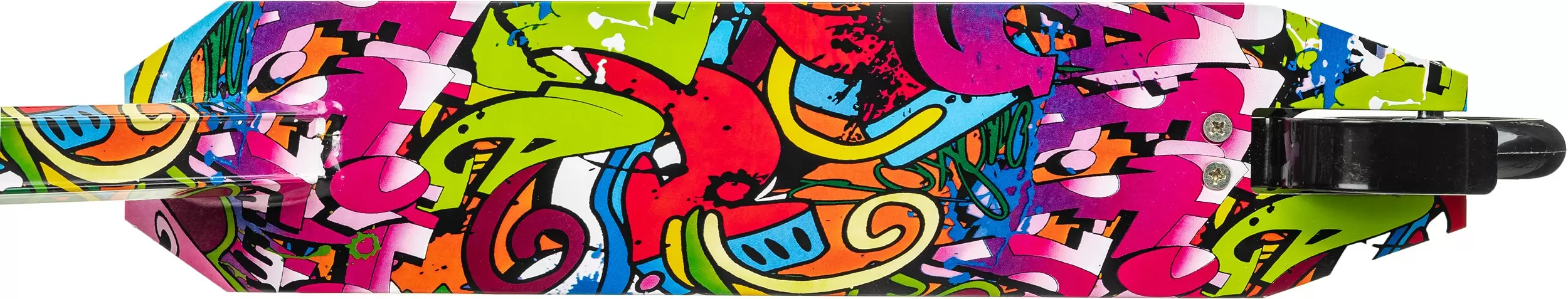 Трюковый самокат Ricos Blaze JL-301P (черный/граффити фиолетовый) фото