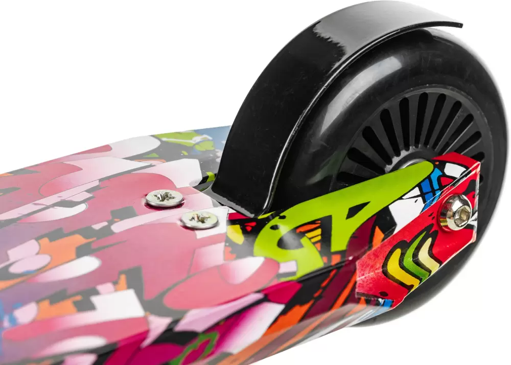 Трюковый самокат Ricos Blaze JL-301P (черный/граффити фиолетовый) фото