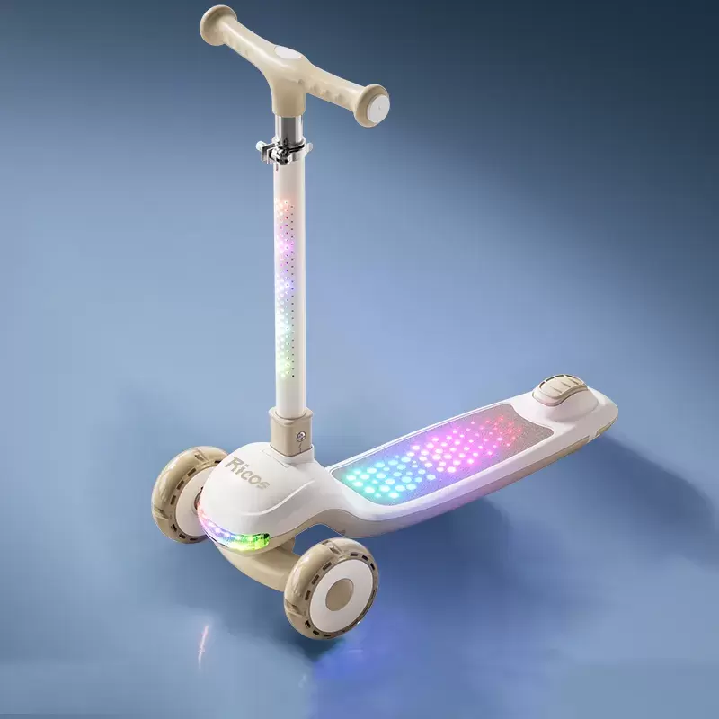 Трехколесный самокат Ricos Firefly JK-168 (бежевый) фото