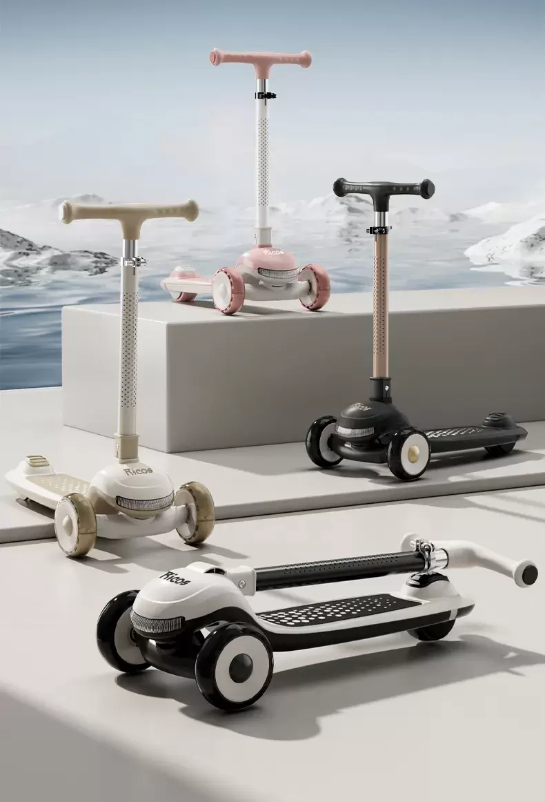 Трехколесный самокат Ricos Firefly JK-168 (черный/белый) фото